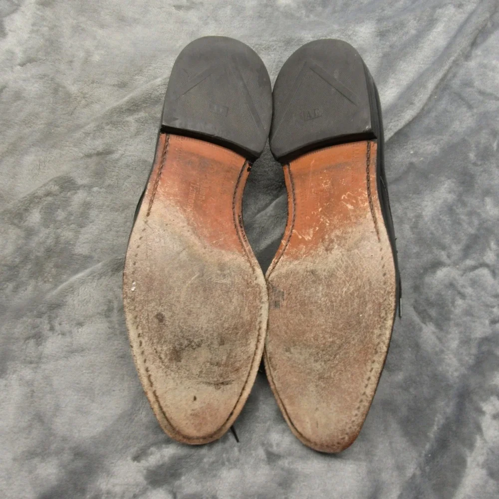 Allen Edmon Clifton Dress Shoes Mens‎ 9.5 D Black Leather Cap Blucher Oxford USA